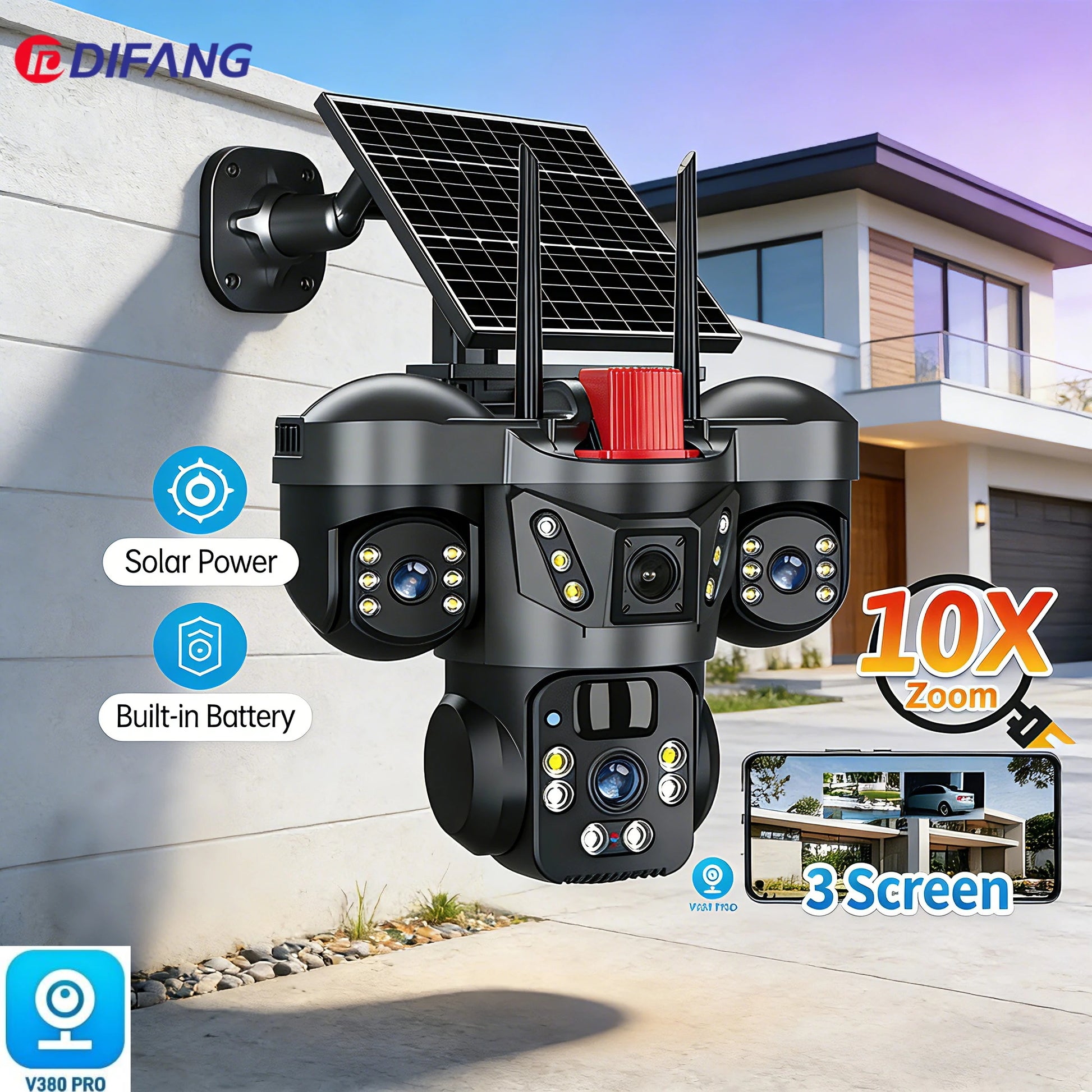 Solarna 4G kamera sa tri sočiva