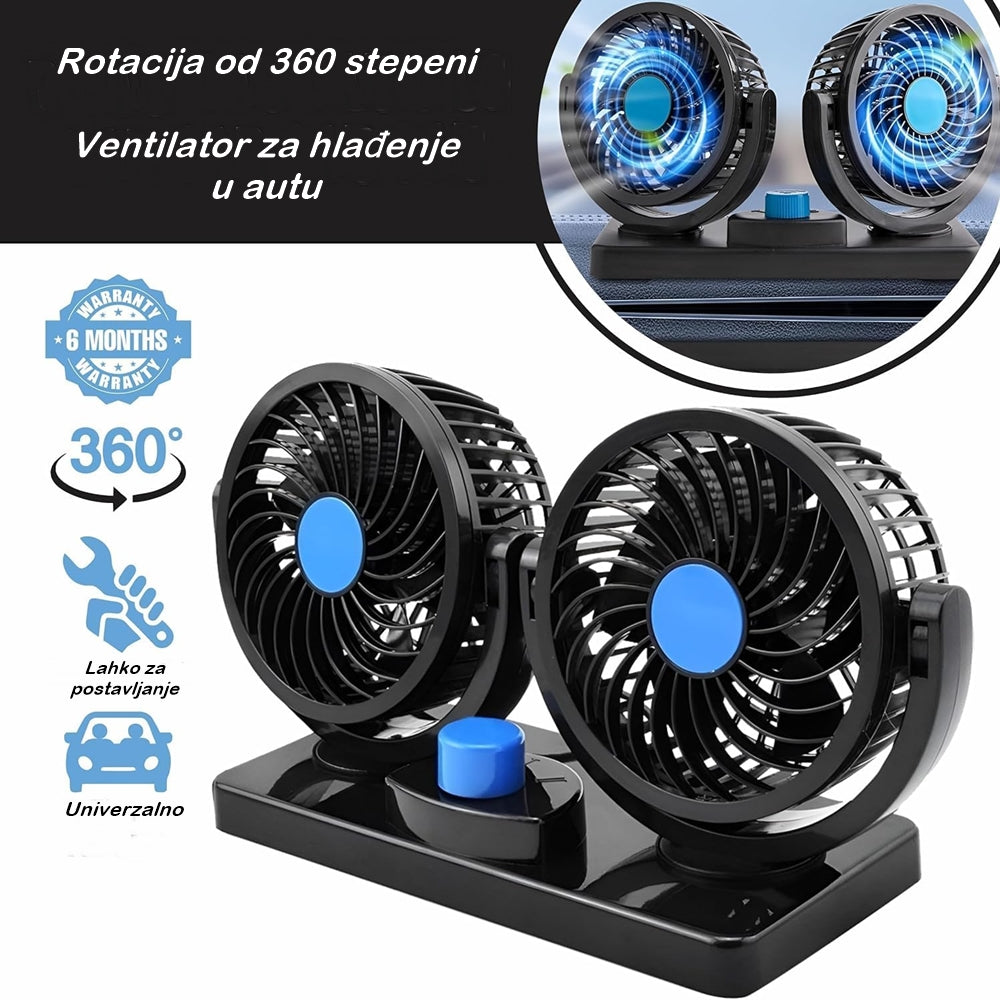 Dupli ventilator za auto/kamion 12/24V