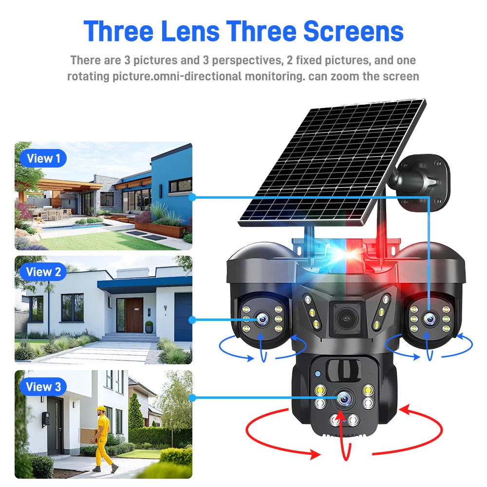 Solarna 4G kamera sa tri sočiva