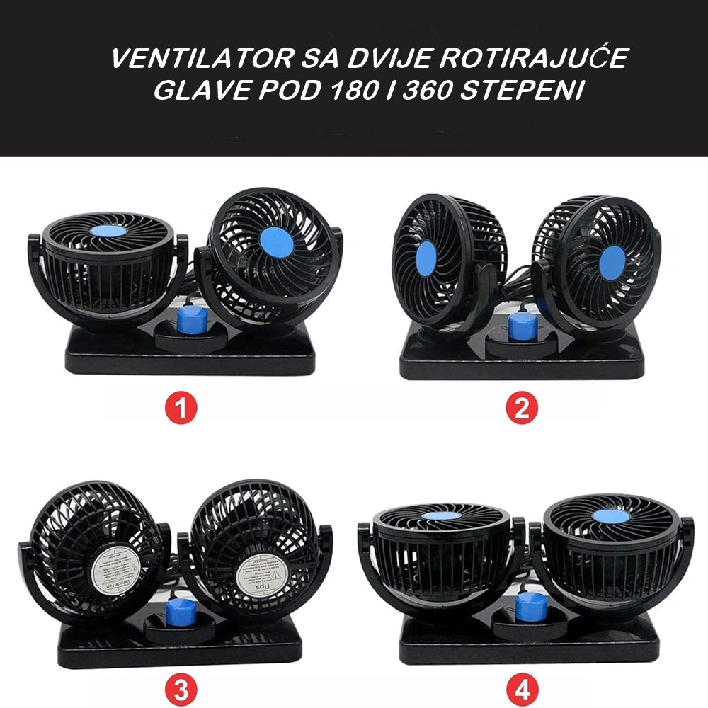 Dupli ventilator za auto/kamion 12/24V