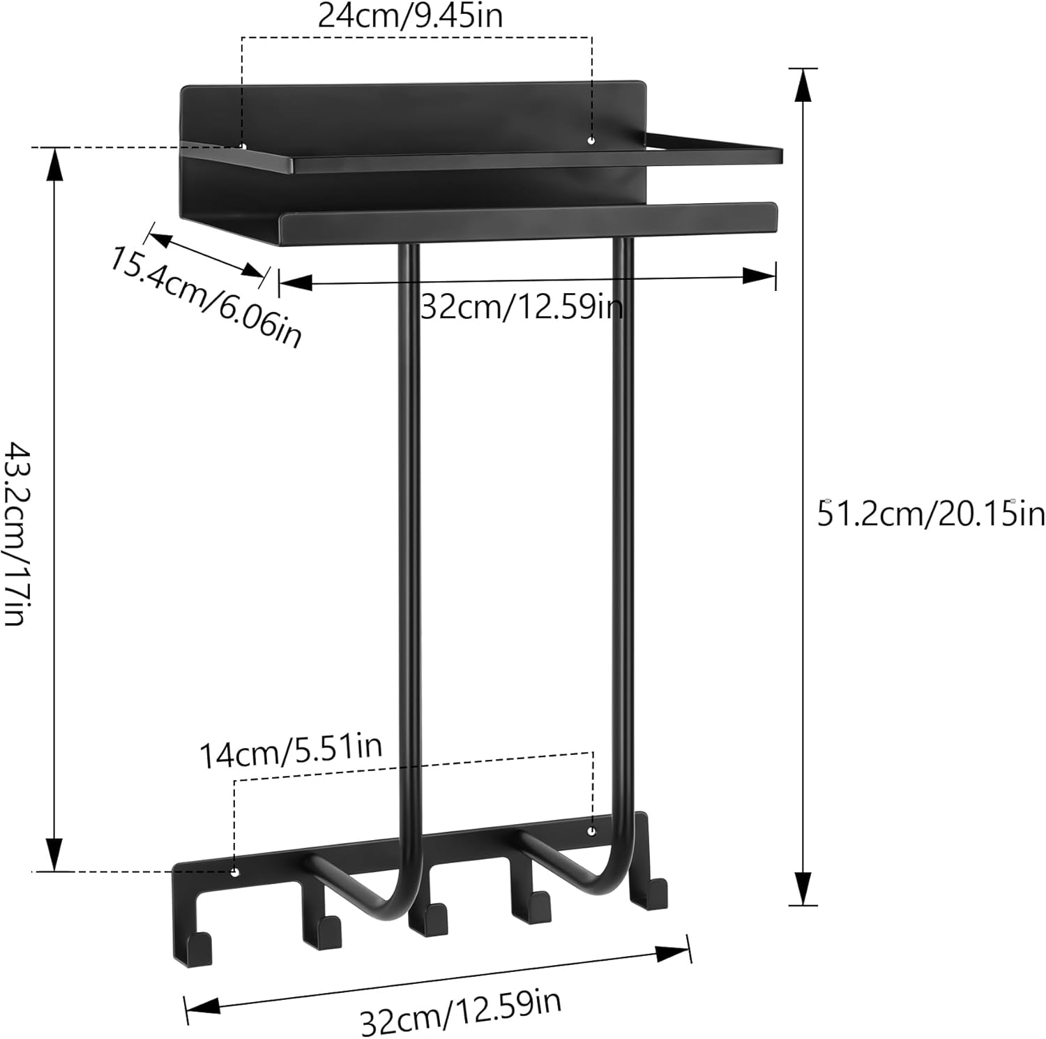 Zidni metalni stalak za peškire