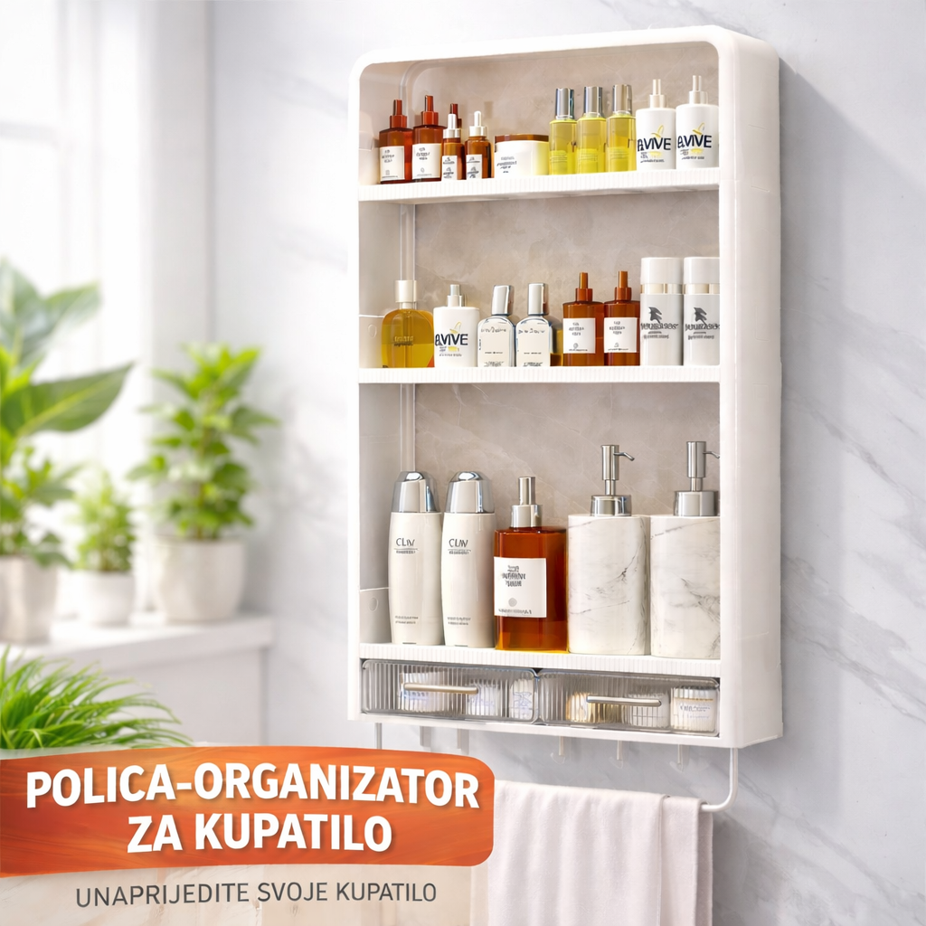 Polica-organizator za kupatilo