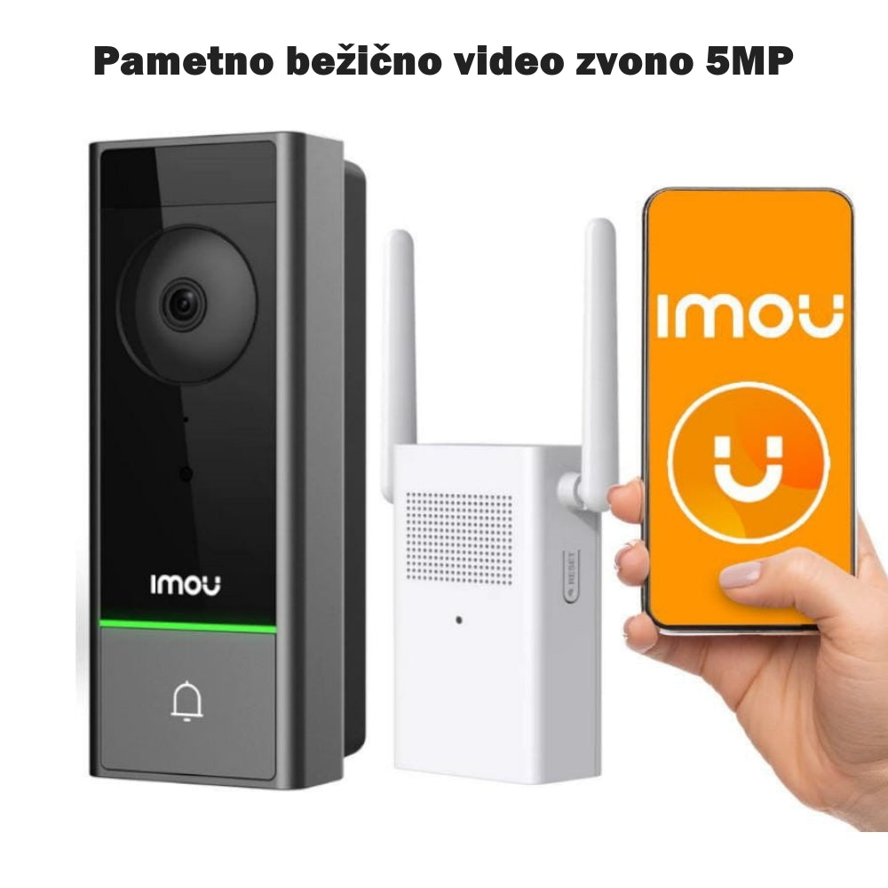 Imou DB60 Video Zvono 5MP – Bežično, AI Detekcija, Noćni Vid, IP65