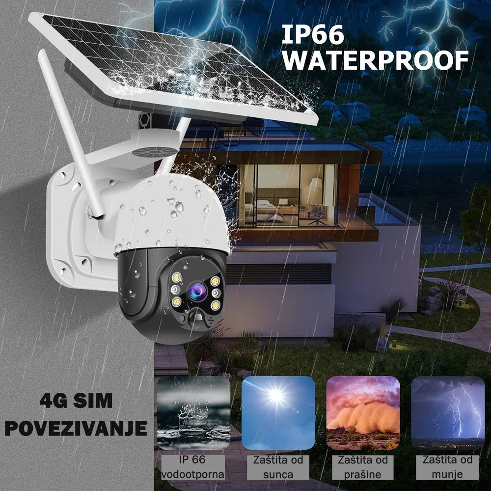 Solarna 4G SIM PTZ rotirajuća kamera FullHD
