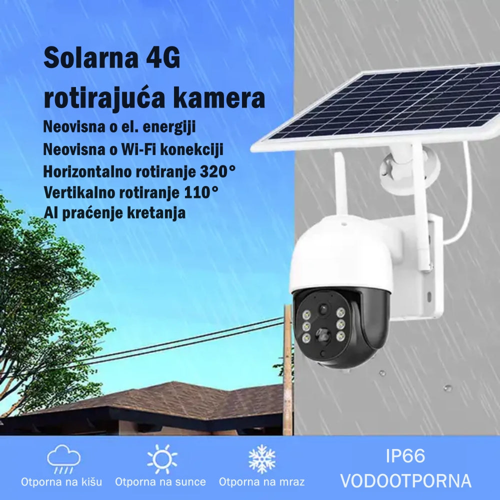 Solarna 4G SIM PTZ rotirajuća kamera FullHD