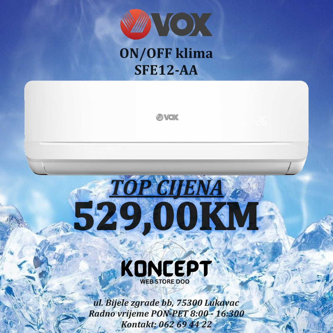 Klima VOX SFE12-AA 12ka on/off – Snaga, Elegancija i Udobnost u Jednom